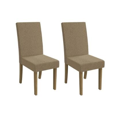 Kit 2 Cadeiras De Cozinha 2cad131 2 Un Canela Bouclê Bege