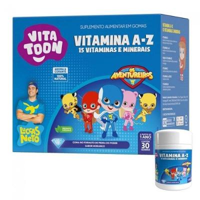 Vitatoon Luccas Neto Polivitamínico A A Z (30 Gomas) - Sabor: Morango