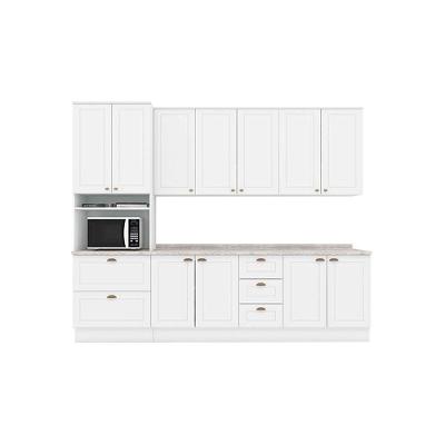 Cozinha Modulada Americana 7 Peças 2 Aéreos + 2 Balcões + 1 Paneleiro + 2 Complementos C5p63 Branco2 Aéreos + 1 Balcão + 1 Complemento