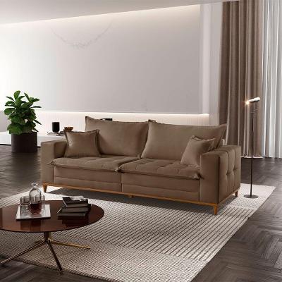 Sofá Matrix 02 Módulos De 100cm B25cm Meu Sofá Online B016 Veludo Marrom