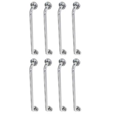 Alça Barra De Apoio 60cm Inox Kit 8 Unidades Banheiro Suporte Idoso Deficiente Cadeirante Acessibilidade Segurança Corrimao Escada