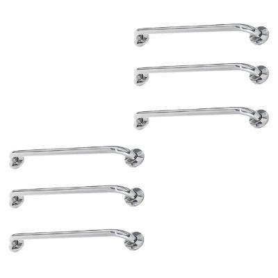 Alça Barra De Apoio 60cm Inox Segurança Kit 6 Unidades Banheiro Suporte Ajuda Gestante Idoso Resistente Acessibilidade Corrimao