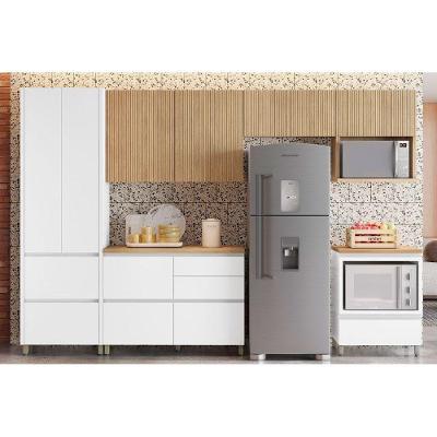 Cozinha Completa 6 Peças Rainha Gourmet 3 Aéreos 2 Balcões 1 Paneleiro C6p01 Branca Nature