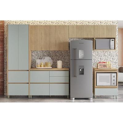 Cozinha Modulada Completa Rainha Gourmet 6 Peças 3aéreos+ 1 Paneleiro +2balcões C6p39 Nature Verde