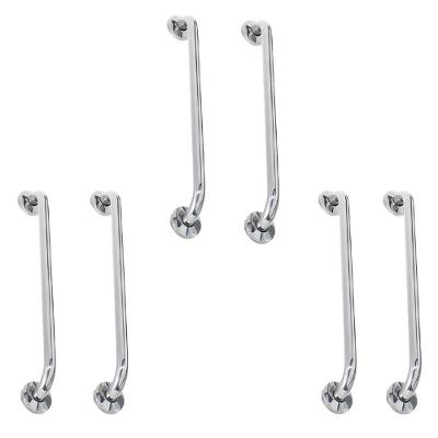 Alça De Apoio Inox Barra 60cm Kit 6 Unidades Acessibilidade Segurança Idoso Banheiro Box Parede Corrimao Suporte Anti Queda