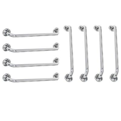 Alça De Apoio 60cm Barra Inox Kit 8 Unidades Idoso Gestante Deficiente Cadeirante Suporte Resistente Segurança Banheiro Box