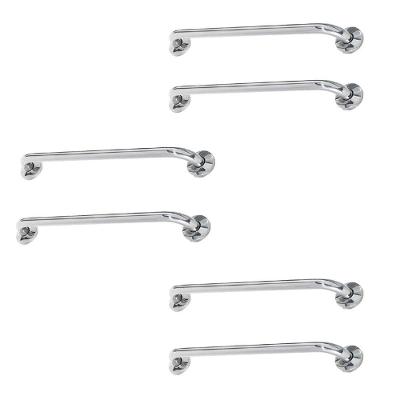 Alça De Apoio Barra Inox 60cm Kit 6 Unidades Segurança Acessibilidade Idoso Gestante Cadeirante Banheiro Corrimao Suporte