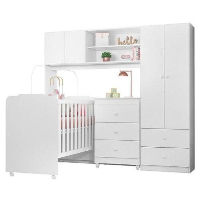 Quarto Infantil Sofhia Com Conjugado E Cômoda Ternura E Berço Amore Cor Branco - Peternella