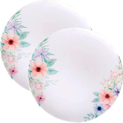 Kit Jogo De Prato Raso Jantar 8 Pessoas 8pçs Floratta 28cm