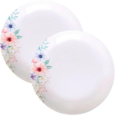 Kit Jogo De Pratos Fundo Sopa 8pçs 8 Pessoas Floratta 22cm