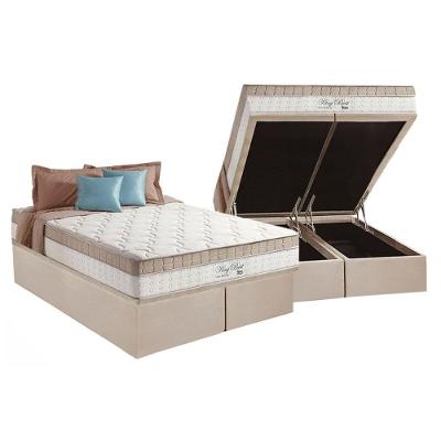 Cama Box Baú: Colchão Molas Ensacadas Superlastic King Best + Base Crc Suede Clean (193x203)