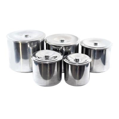 Kit Jogo Porta Mantimentos Lata Alumínio Polido 5 Peças