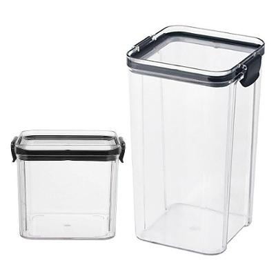 Pote Hermetico Conserva Tampa Com Trava Kit 2 Unidades Acrilico Transparente Alimento Mantimento