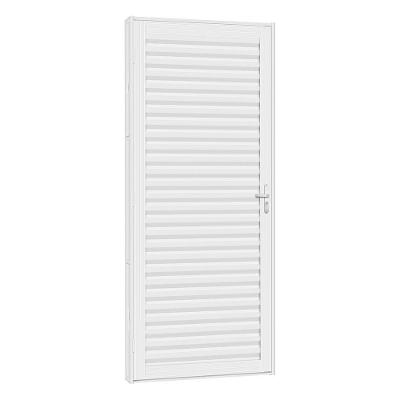 Porta De Aço Laminada Light 61x215 R120 Abertura Esquerda Branco - Branco