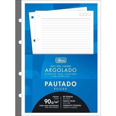 Refil Tiliflex 90g-m² Universitário Para Caderno Argolado Académie Tilibra - 80 Folhas