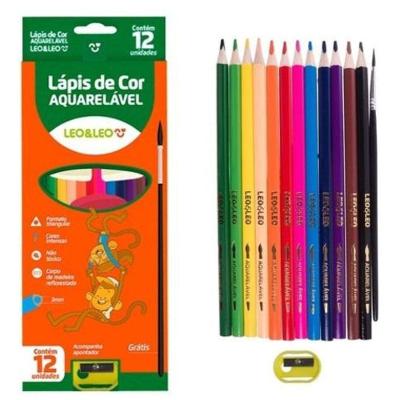 Lápis De Cor Aquarelável Leonora - 12 Cores + 1 Apontador