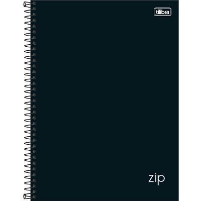 Caderno Universitário Zip Preto Tilibra Capa Dura Espiral - 1 Matéria 80 Folhas