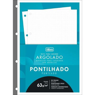 Refil Tiliflex Pontilhado P- Caderno Argolado Universitário Académie Tilibra - 80 Folhas