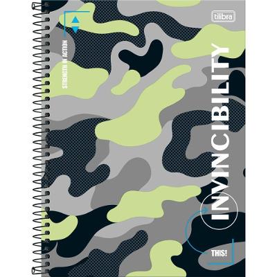 Caderno Universitário Hide Tilibra Capa Dura Espiral - 1 Matérias 80 Folhas Invincibility