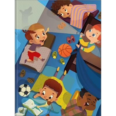 Caderno Universitário Sapeca Masculino Tilibra Capa Dura Brochura - 96 Folhas Festa Do Pijama