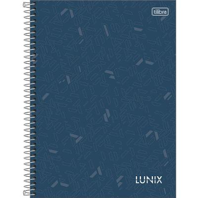 Caderno Universitário Lunix Tilibra Capa Dura Espiral - 10 Matéria 160 Folhas Azul Petróleo
