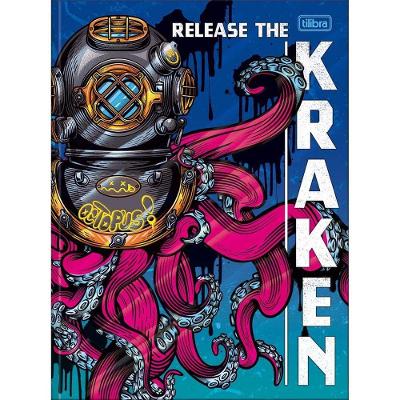 Caderno Universitário 4-fun Tilibra Capa Dura Brochura - 80 Folhas Polvo Kraken