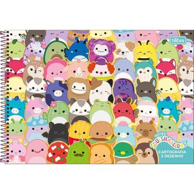 Caderno De Desenho Squishmallows Tilibra - 80 Folhas Vários Bichinhos