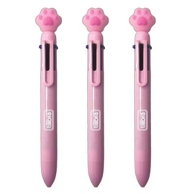 Kit Caneta Esferográfica Patinha Purrfect Tilibra - 6 Cores C- 3 Unidades