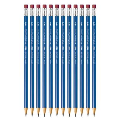 Kit Lápis Preto Grafite Max Azul C- Borracha Faber Castell - Redondo C- 12 Unidades