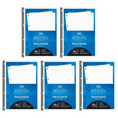 Kit C- 5 Refil Tiliflex Universitário P- Caderno Argolado Tilibra - 90g-m² 80 Folhas