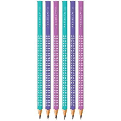 Kit Lápis Preto Grafite Sparkle Faber Castell - Triangular Hb C- 6 Unidades