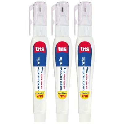 Kit Caneta Corretiva Refix Tris - 7ml C- 3 Unidades