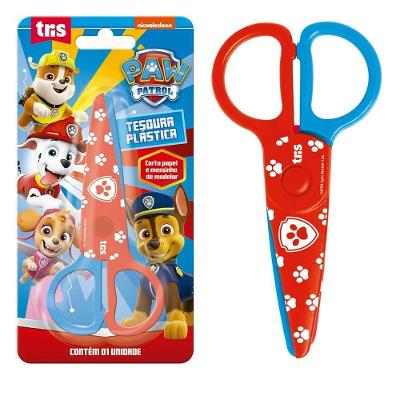 Tesoura Escolar Plástica Patrulha Canina Tris - 13cm