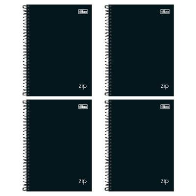 Pacote Caderno 1-4 Pequeno Zip Tilibra Capa Dura - 80 Folhas C- 4 Unidades