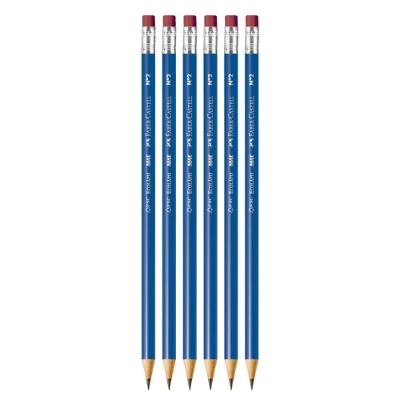 Kit Lápis Preto Grafite Max Azul C- Borracha Faber Castell - Redondo C- 6 Unidades