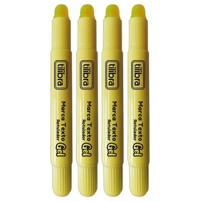 Kit Marca Texto Gel Tilibra - Amarelo C- 4 Unidades