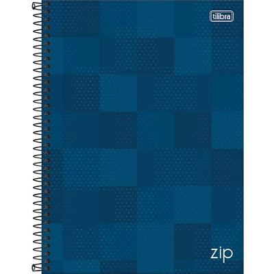 Caderno Universitário Zip Tilibra Capa Dura Espiral - 10 Matérias 160 Folhas Azul