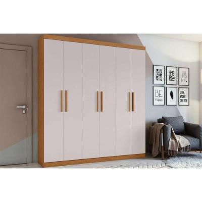 Guarda Roupa 6 Portas E 3 Gavetas Jazz Amêndoa-off White - Lopas