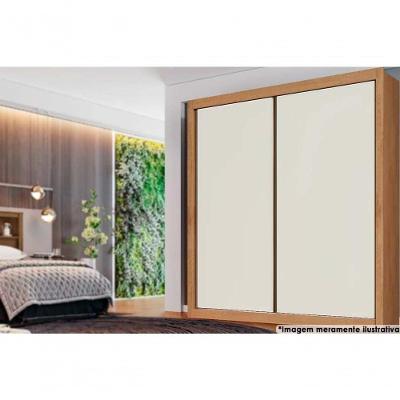 Guarda Roupa Casal 2 Portas De Correr E 4 Gavetas Zurique Amêndoa-off White - Europa