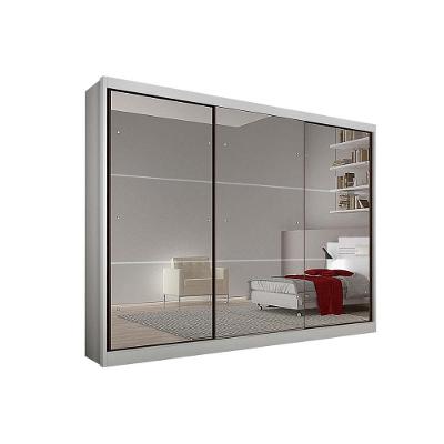 Guarda Roupa Casal 3 Portas De Correr E 4 Gavetas C- Espelho Passion-atlanta Branco - Novo Horizonte