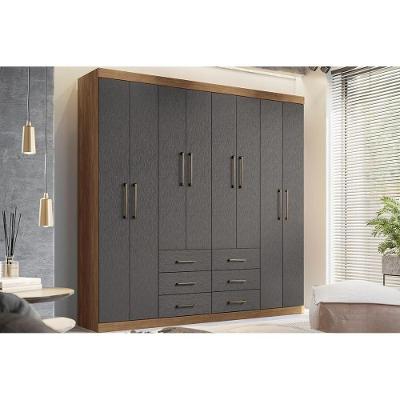 Guarda Roupa 8 Portas E 6 Gavetas Liverpool 8.6 Jatobá-grafite - Santos Andirá