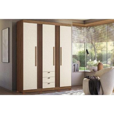 Guarda Roupa 3 Portas E 3 Gavetas C- Pés Aurora 3.3 Jatobá-areia - Santos Andirá