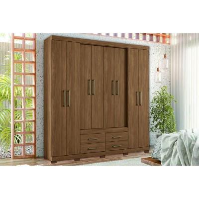Guarda Roupa 8 Portas E 4 Gavetas C- Pés Nápoles Jatobá - Santos Andirá