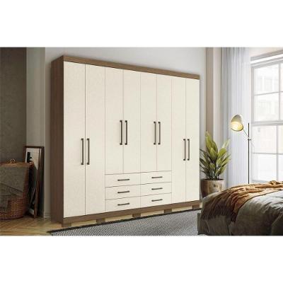 Guarda Roupa 8 Portas E 6 Gavetas C- Pés Master 8.6 Jatobá-areia - Santos Andirá