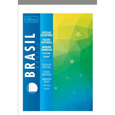 Bloco Folhas Pautadas C- Margem Vermelha Tilibra - 50 Folhas