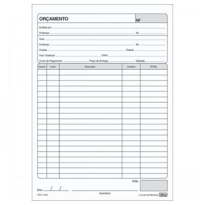 Bloco Orçamento 139x206mm Tilibra - 50 Folhas