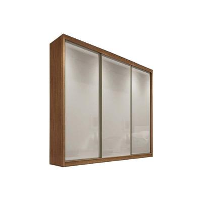 Guarda Roupa Casal 3 Portas De Correr E 6 Gavetas Diamond-londres Cumaru-fendi - Novo Horizonte