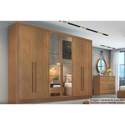 Guarda Roupa Casal 6 Portas E 6 Gavetas C- Espelho Robust-livorno Cumaru - Novo Horizonte