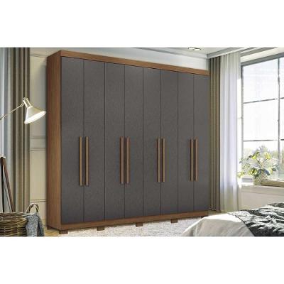 Guarda Roupa 8 Portas E 4 Gavetas C- Pés Master New 8.4 Jatobá-grafite - Santos Andirá