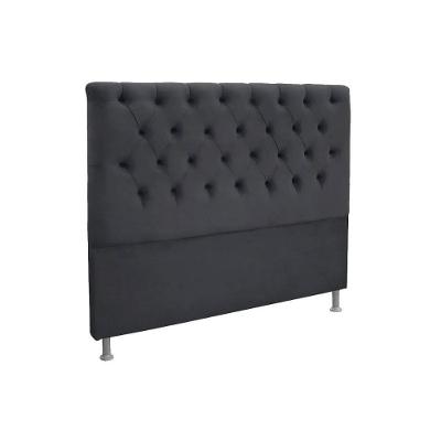 Painel De Cama Box Estofada Casal Embaixatriz Plus Suede Cinza - Simbal